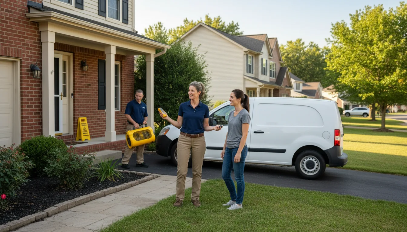 Residential water damage restoration in Ina, IL